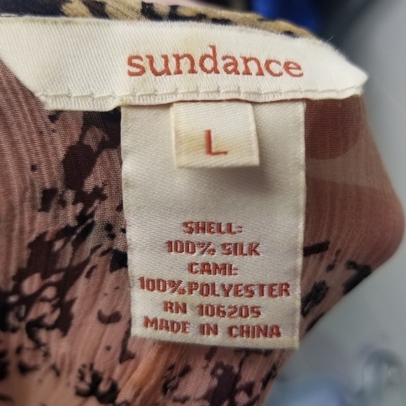 Sundance crinkle sheer silk watercolor blouse - Picture 9 of 9